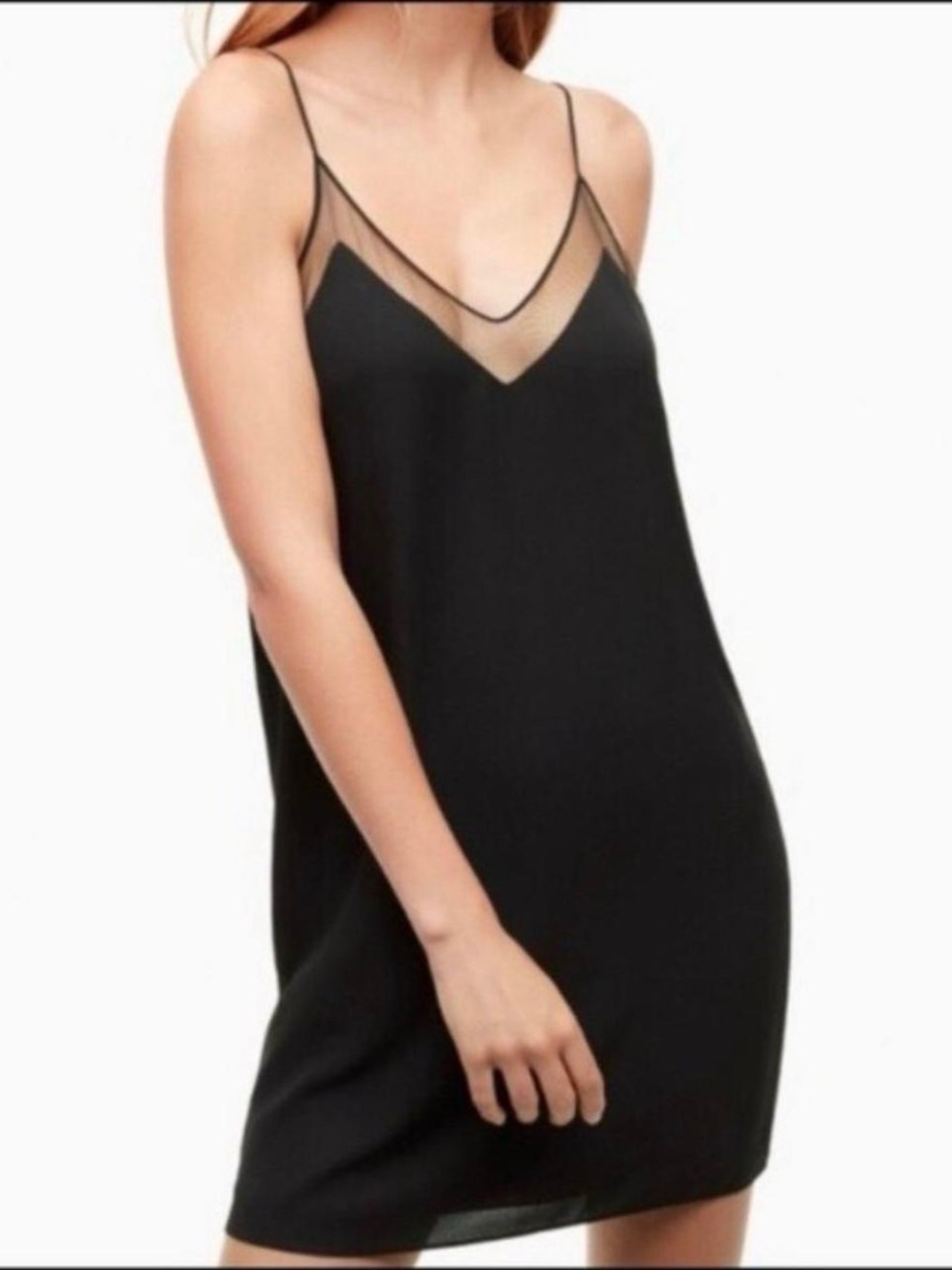 Babaton Black Sheer-Trim Dress